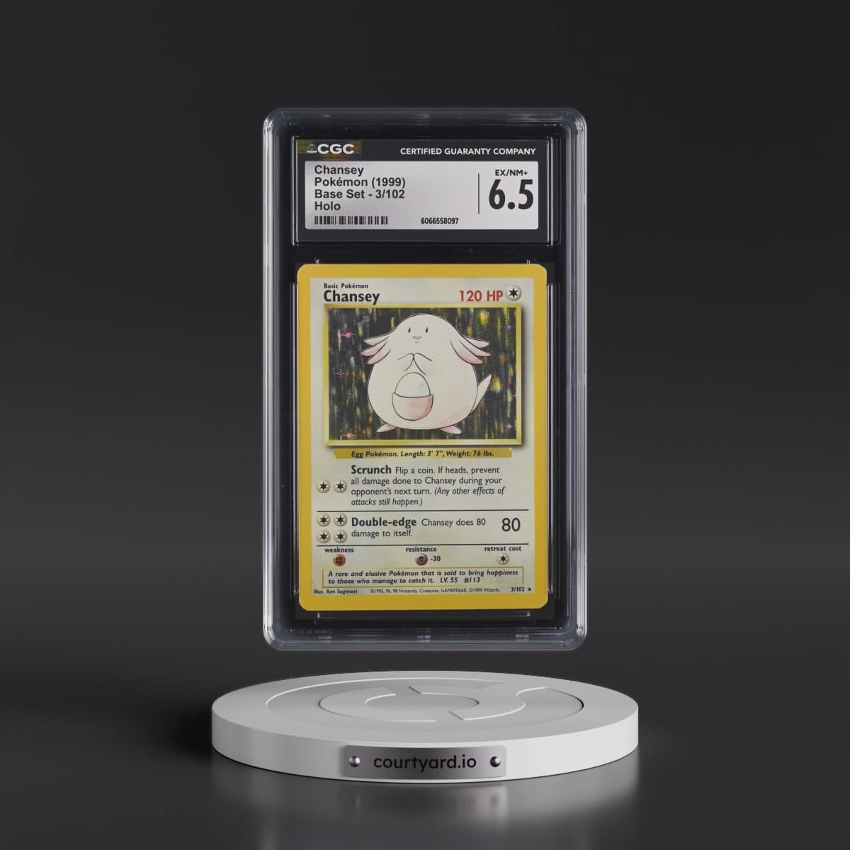 1999 Base Set #3/102 Chansey - Holo (CGC 6.5 EX-NM+)
