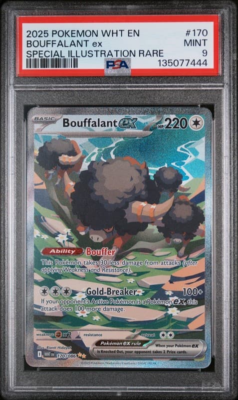 PSA 9 MINT Bouffalant EX 170/086 White Flare Pokemon Special Illustration Rare