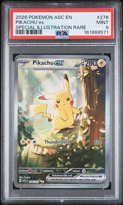 Pokemon Company Pikachu ex 276/217 SIR Holo PSA 9 EN Me: Ascended Heroes 2026