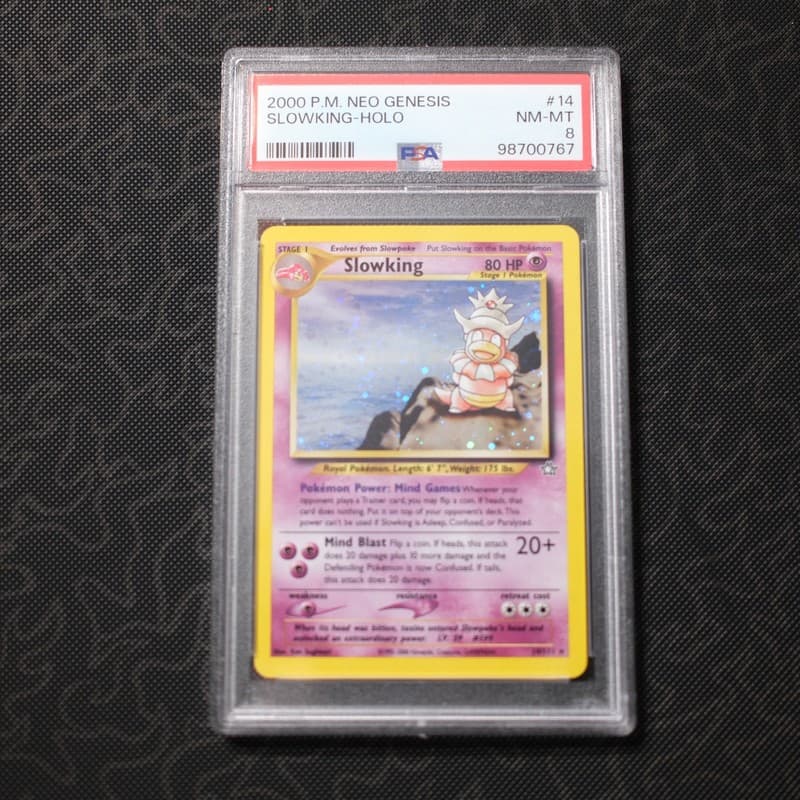 Pokémon TCG Neo Genesis Slowking Holo Rare Card 14/111 PSA 8 NM-MT