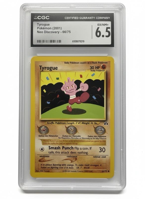Tyrogue Neo Discovery 66/75 CGC 6.5 Ex/Near Mint