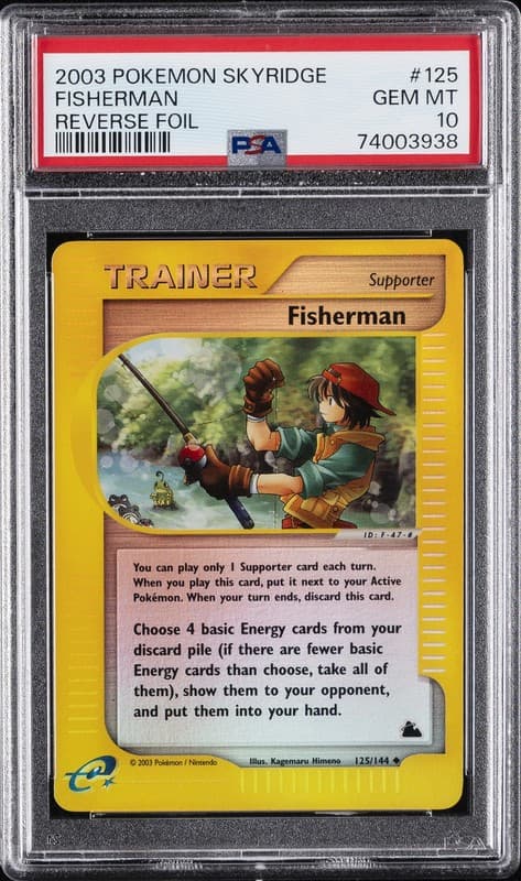 2003 POKEMON SKYRIDGE #125 FISHERMAN-REVERSE FOIL PSA 10
