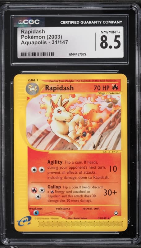 2003 Pokemon Aquapolis Rapidash #31 CGC 8.5 NM-MT+