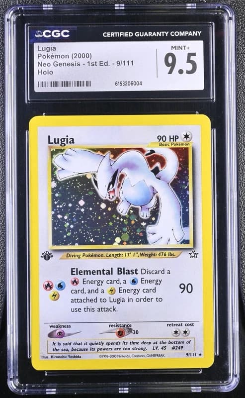 2000 WOTC POKEMON NEO GENESIS 1ST EDITION LUGIA #9/111 HOLO RARE CGC 9.5 MINT+