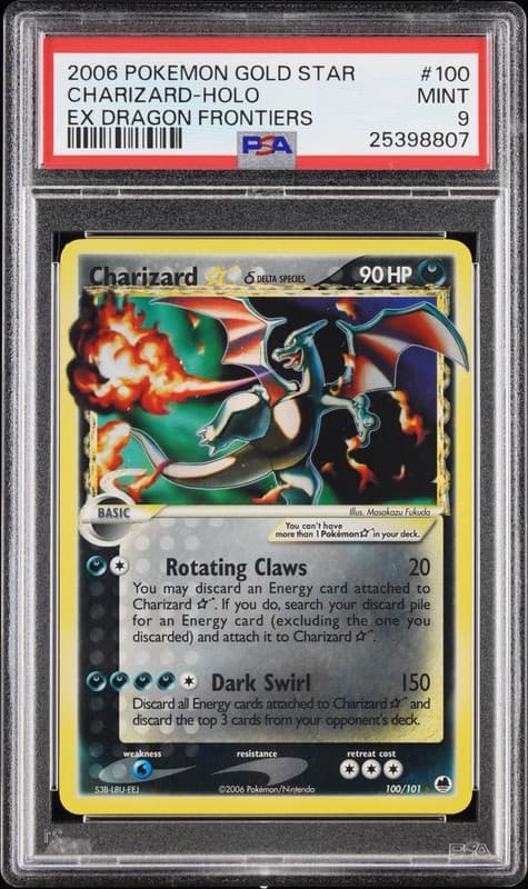 2003 Pokemon Dragon Frontiers Gold Star Charizard #100 PSA 9