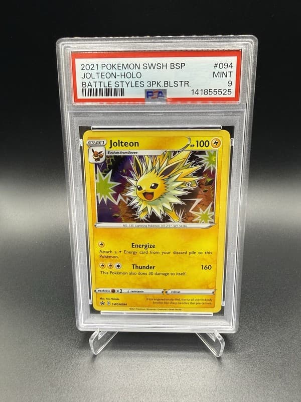 2021 POKEMON SWSH BLACK STAR PROMO TRIPLE BLISTERS PACK #094 JOLTEON-HOLO PSA 9