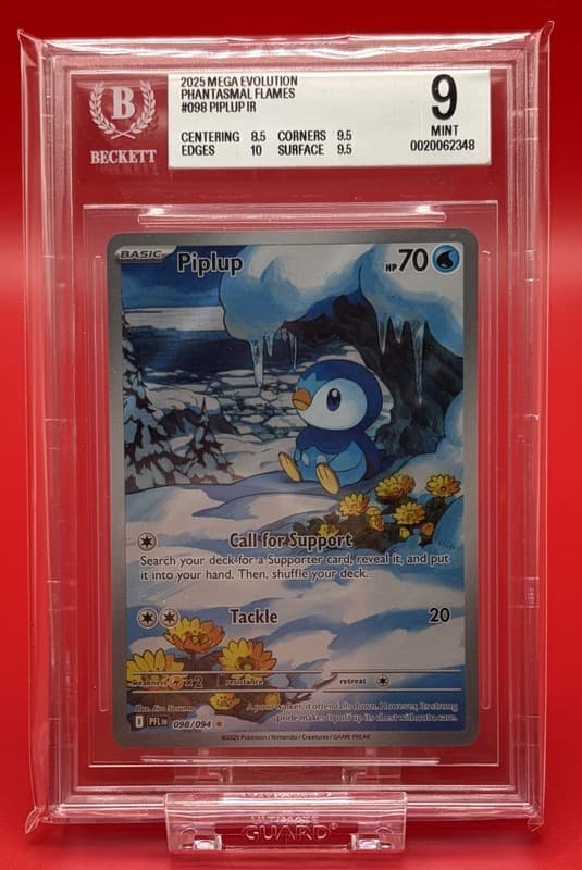 2025 Pokémon, Phantasmal Flames Piplup IR #098 Illustration Rare BGS 9 Mint