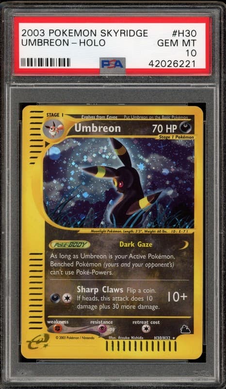 Pokemon Umbreon Skyridge Holo Rare #H30 PSA 10 Gem Mint