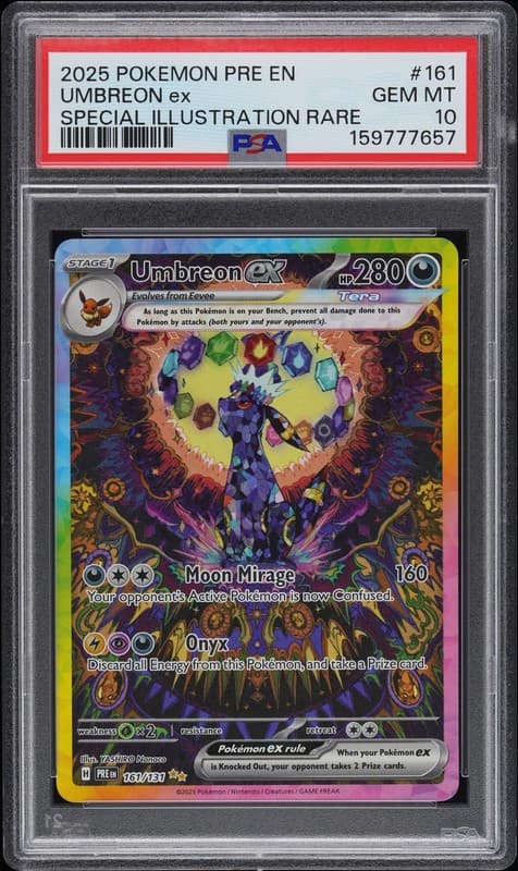 2025 POKEMON PRISMATIC EVOLUTIONS SPECIAL ILLUSTRATION RARE UMBREON EX PSA 10