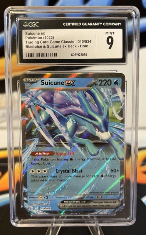 Pokemon TCG Suicune ex 010/034 Trading Card Game Classic Holo CGC 9 English