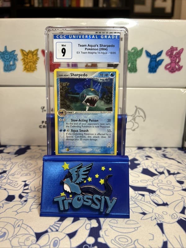 Team Aqua's Sharpedo Ex Team Magma Vs Aqua CGC 9 Mint Blue Label Pokemon Card