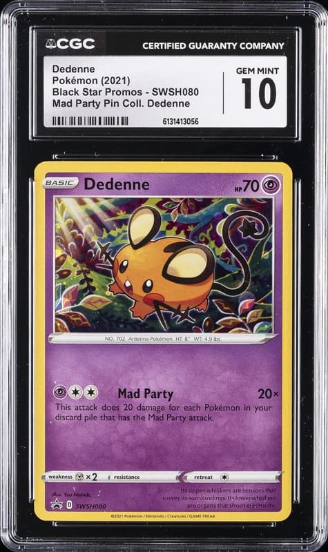 2021 POKEMON BLACK STAR PROMOS #SWSH080 DEDENNE CGC 10 GEM MINT