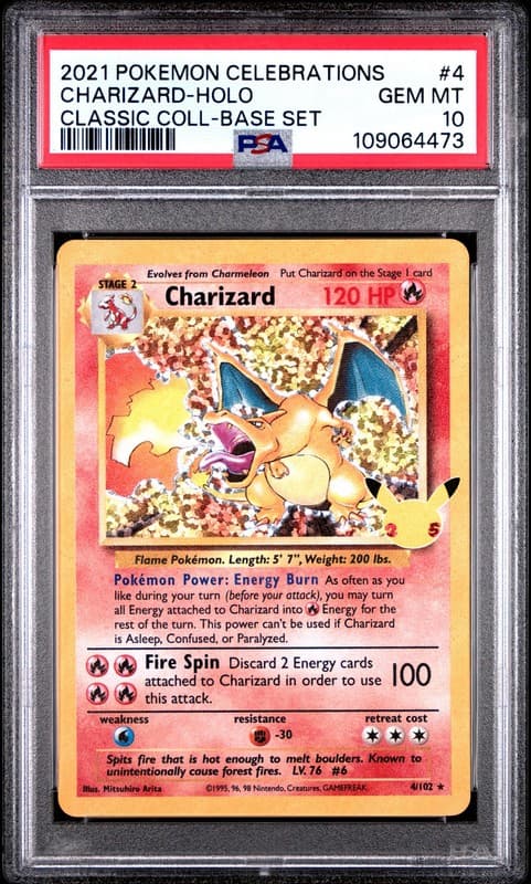 2021 POKEMON CELEBRATIONS CLASSIC COLLECTION #4 CHARIZARD-HOLO PSA 10