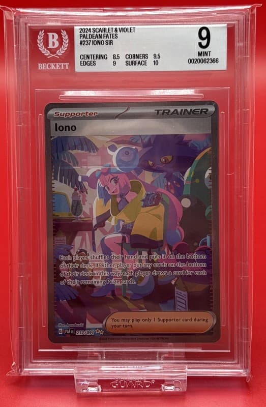 2024 Pokémon Paldean Fates Iono SIR #237 Special Illustration Rare BGS 9 MINT