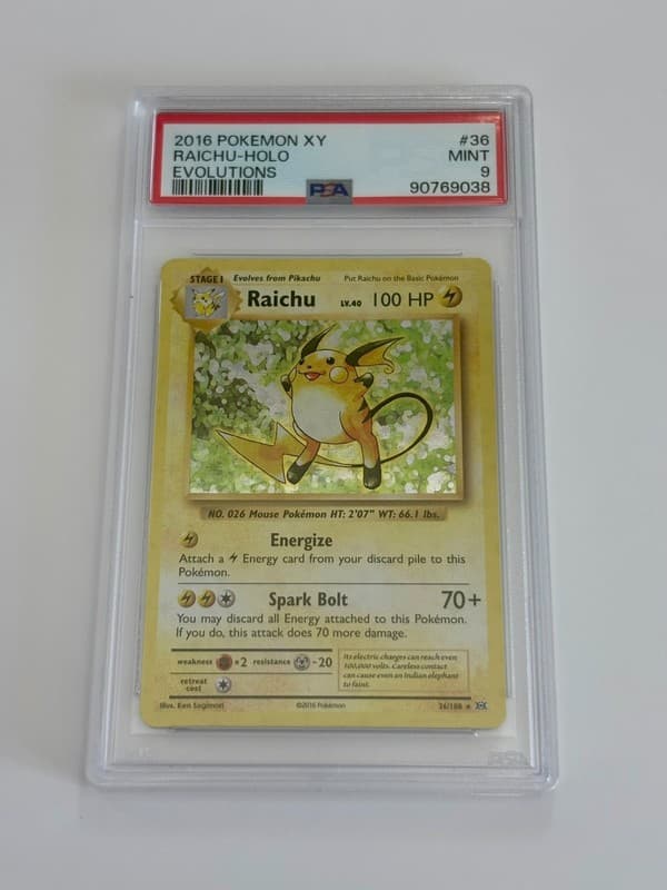 POKEMON XY EVOLUTIONS RAICHU HOLO 36/108 PSA 9 MINT