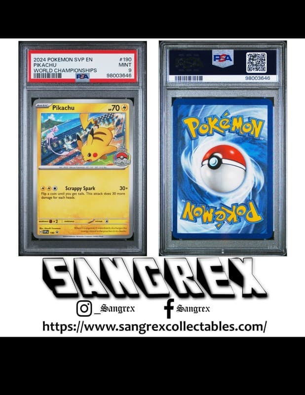 PIKACHU 190 SVP PSA 9 BLACK STAR PROMO 2024 WORLD CHAMPIONSHIPS POKEMON ENGLISH