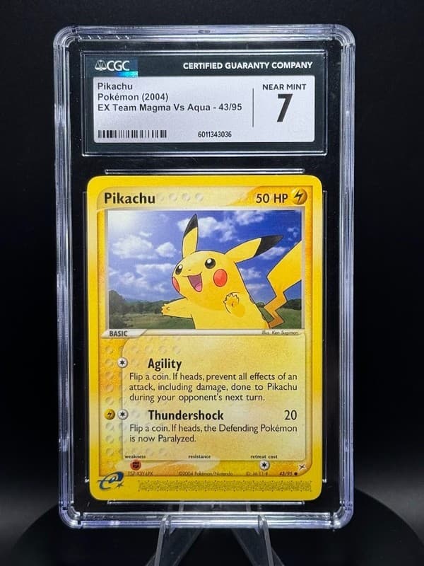 Pokémon TCG Pikachu Ex Team Magma vs Team Aqua 43/95 Regular Common CGC 7