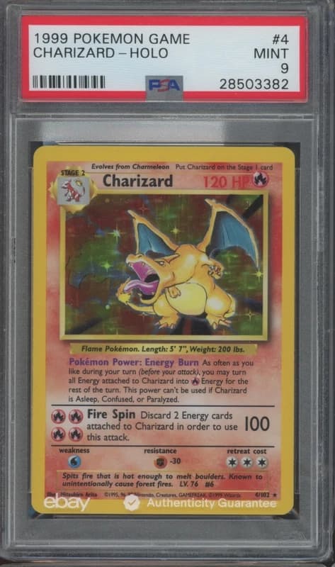 1999 Pokemon Game Holo #4 Charizard Mint PSA 9