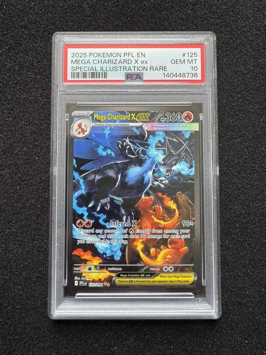 PSA 10 - MEGA CHARIZARD X EX - 125/094 - Phantasmal Flames - Pokemon Card