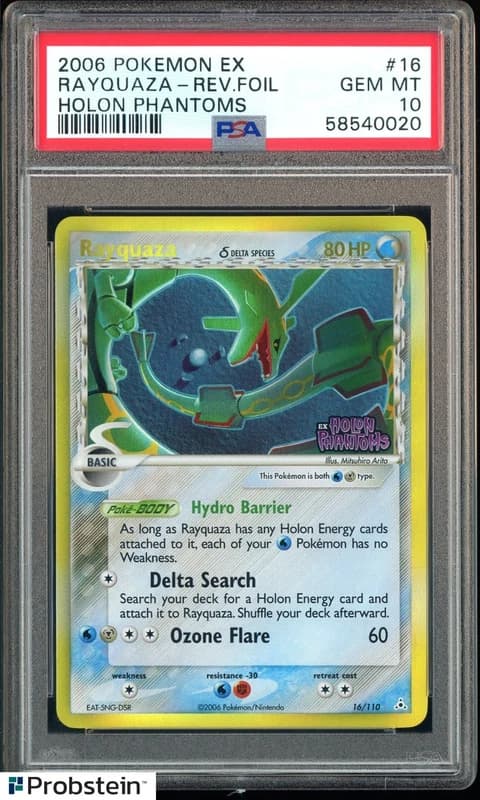 2006 Pokemon EX Holon Phantoms #16 Rayquaza - Reverse Foil PSA 10 GEM MINT