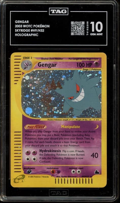 Pokemon Gengar Skyridge H9/H32 Holo Rare Tag 10 Gem Mint