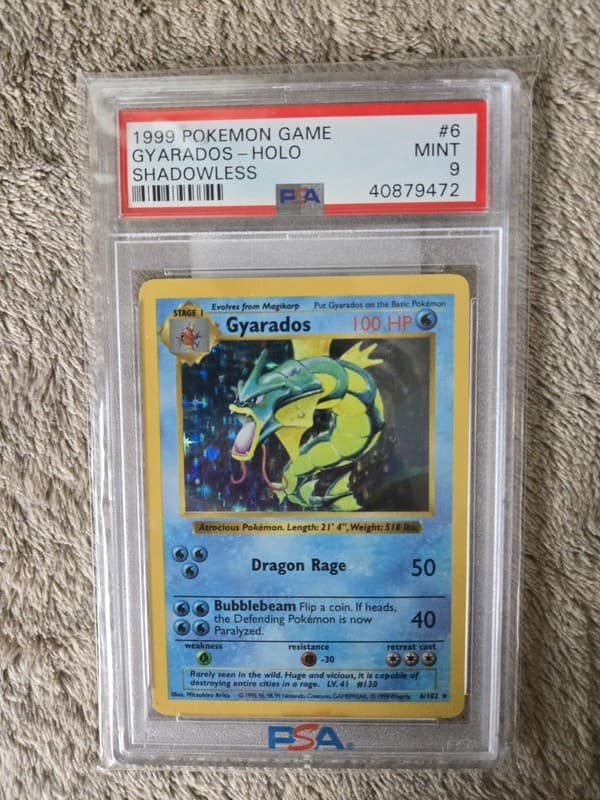 Pokemom Gyarados 006/102 Base Set (Shadowless) Holo PSA 9
