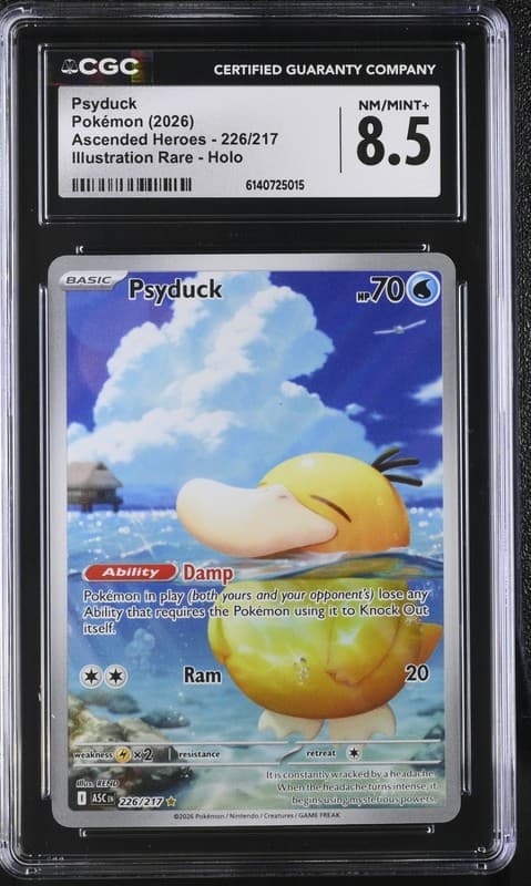 CGC 8.5 - Psyduck 226/217 Illustration Rare Pokemon Ascended Heroes ASC EN 2026