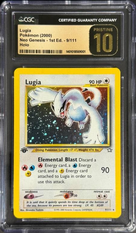 2000 Pokemon 1st Ed. Neo Genesis Lugia Holo 9/111 CGC PRISTINE 10 POP 7!!!
