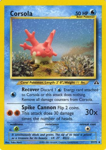 Pokemon Corsola Neo Discovery - 1st Ed. 37/75 CGC Nm/mint+ 8.5