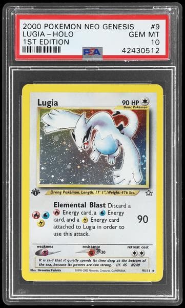 2000 Pokemon Neo Genesis 1st Edition Holo Lugia #9