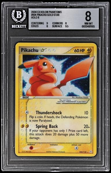 2006 Pokemon Ex Holon Phantoms Holo Pikachu Gold Star #104