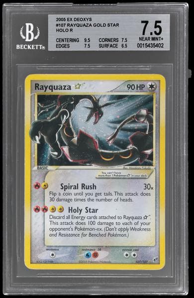 2005 Pokemon Ex Deoxys Gold Star Holo Rayquaza #107