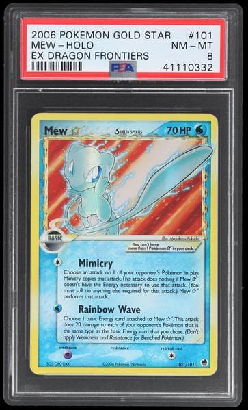 2006 Pokemon Ex Dragon Frontiers Gold Star Holo Mew #101