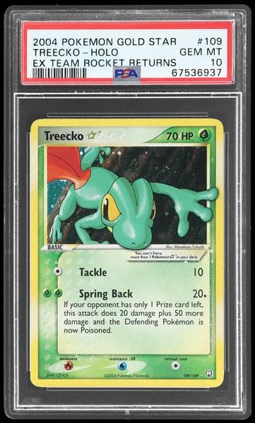 2004 Pokemon Ex Team Rocket Returns Holo Treecko Gold Star #109