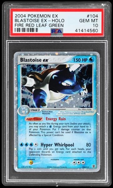 2004 Pokemon Ex Fire Red Leaf Green Holo Blastoise Ex #104