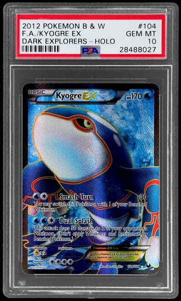 2012 Pokemon Black and White Dark Explorers Holo Kyogre Ex #104