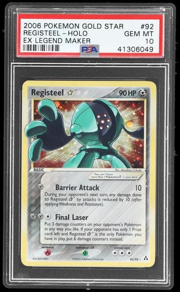 2006 Pokemon Ex Legend Maker Gold Star Holo Registeel #92