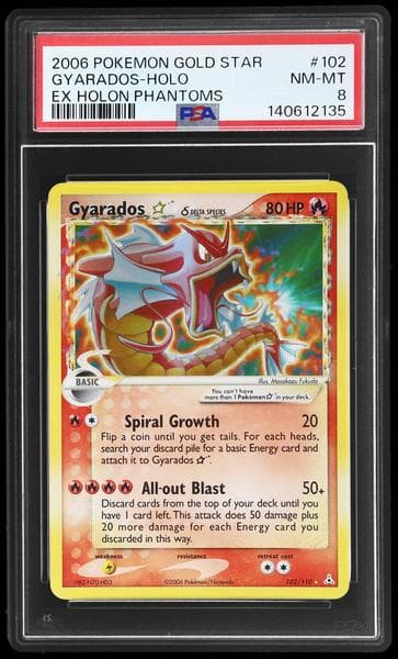 2006 Pokemon Ex Holon Phantoms Gold Star Holo Gyarados #102