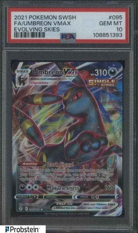 2021 Pokemon SWSH Evolving Skies #095 FA Umbreon VMAX PSA 10 GEM MINT