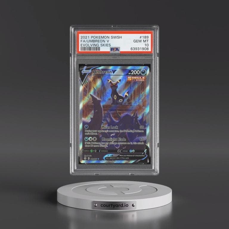 2021 Pokémon Sword & Shield Evolving Skies #189 Umbreon V - Holo Full Art (PSA 10 GEM MINT)
