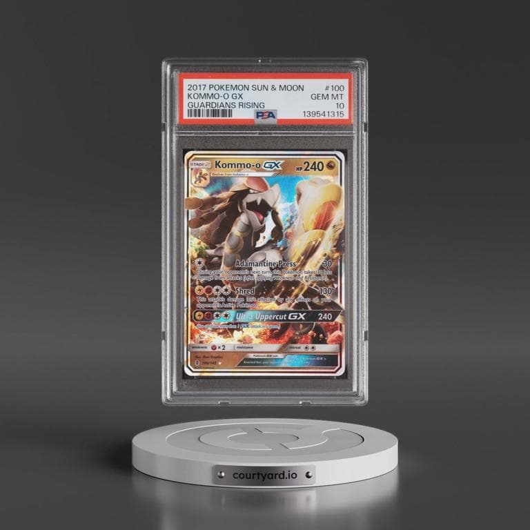 2017 Pokémon Sun & Moon Guardians Rising #100 Kommo-O GX - Holo (PSA 10 GEM MINT)