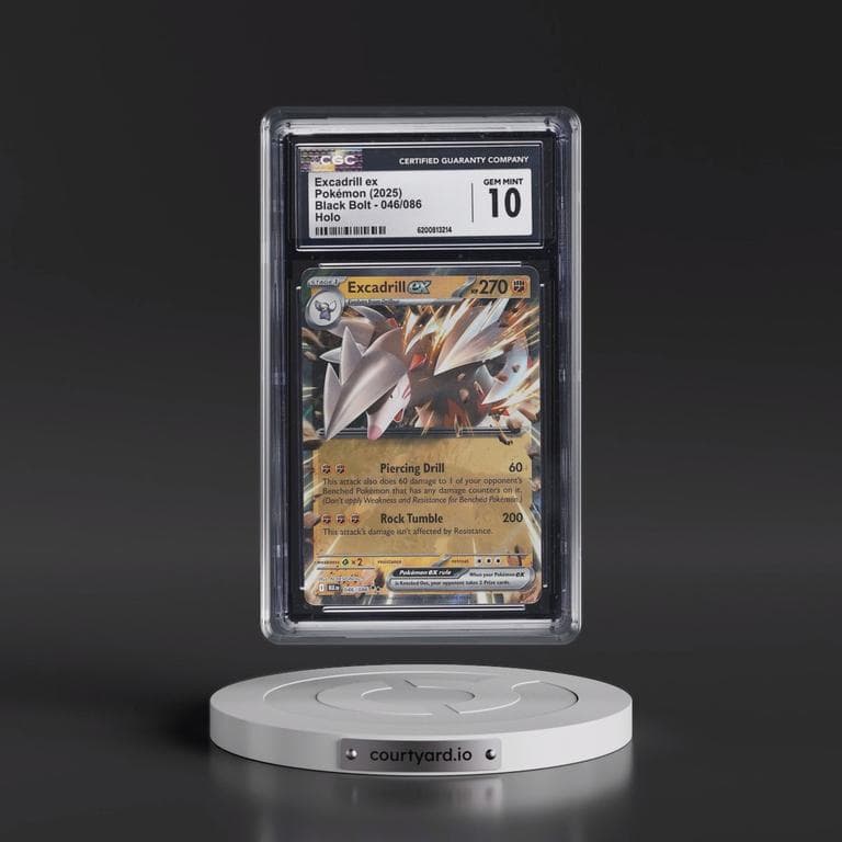 2025 Black Bolt - BLK EN #046/086 Excadrill ex - Holo (CGC 10 GEM MINT)