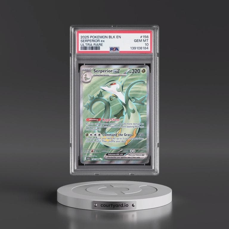 2025 Pokémon Blk EN-Black Bolt #156 Serperior EX - Holo Ultra Rare (PSA 10 GEM MINT)