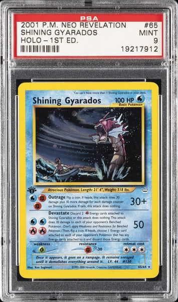 New Listing2001 POKEMON NEO REVELATION 1ST EDITION #65 SHINING GYARADOS-HOLO PSA 9Opens in a new window or tab