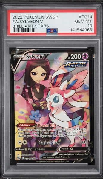 2022 Pokemon Sword & Shield Brilliant Stars Full Art Sylveon V #TG14 PSA 10 GEM MINT