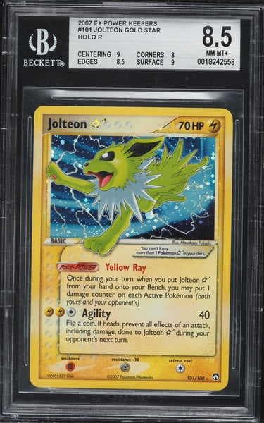 2007 Pokemon Ex Power Keepers Holo Jolteon Gold Star #101