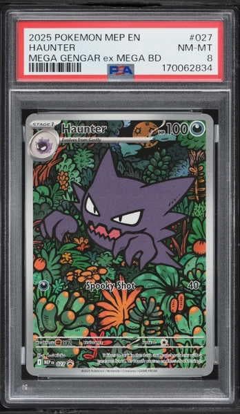 2025 Pokemon Mega Evolution Promo Mega Gengar Ex Battle Deck Full Art Haunter #27 PSA 8 NM-MT