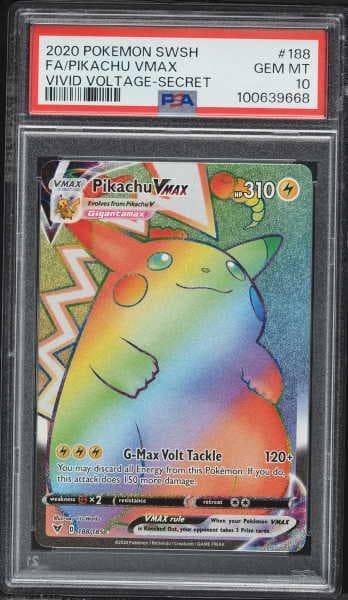 2020 Pokemon Sword & Shield Vivid Voltage Hyper Rare Pikachu VMAX #188 PSA 10 GEM MINT