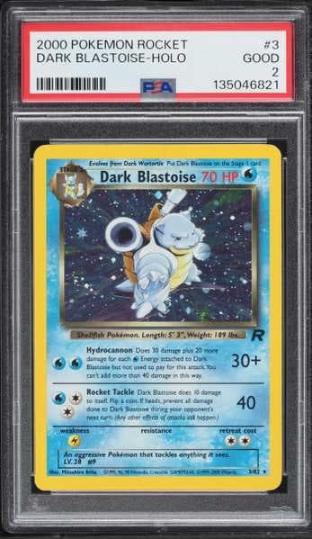 2000 Pokemon Team Rocket Holo Dark Blastoise #3 PSA 2 GD