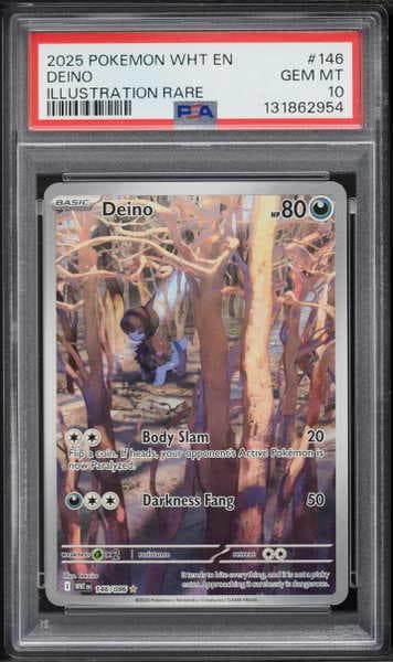 2025 Pokemon Scarlet & Violet White Flare IR Deino #146 PSA 10 GEM MINT